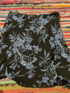 Amanda Smith Black Skirt with Light Blue Floral Print